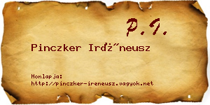 Pinczker Iréneusz névjegykártya